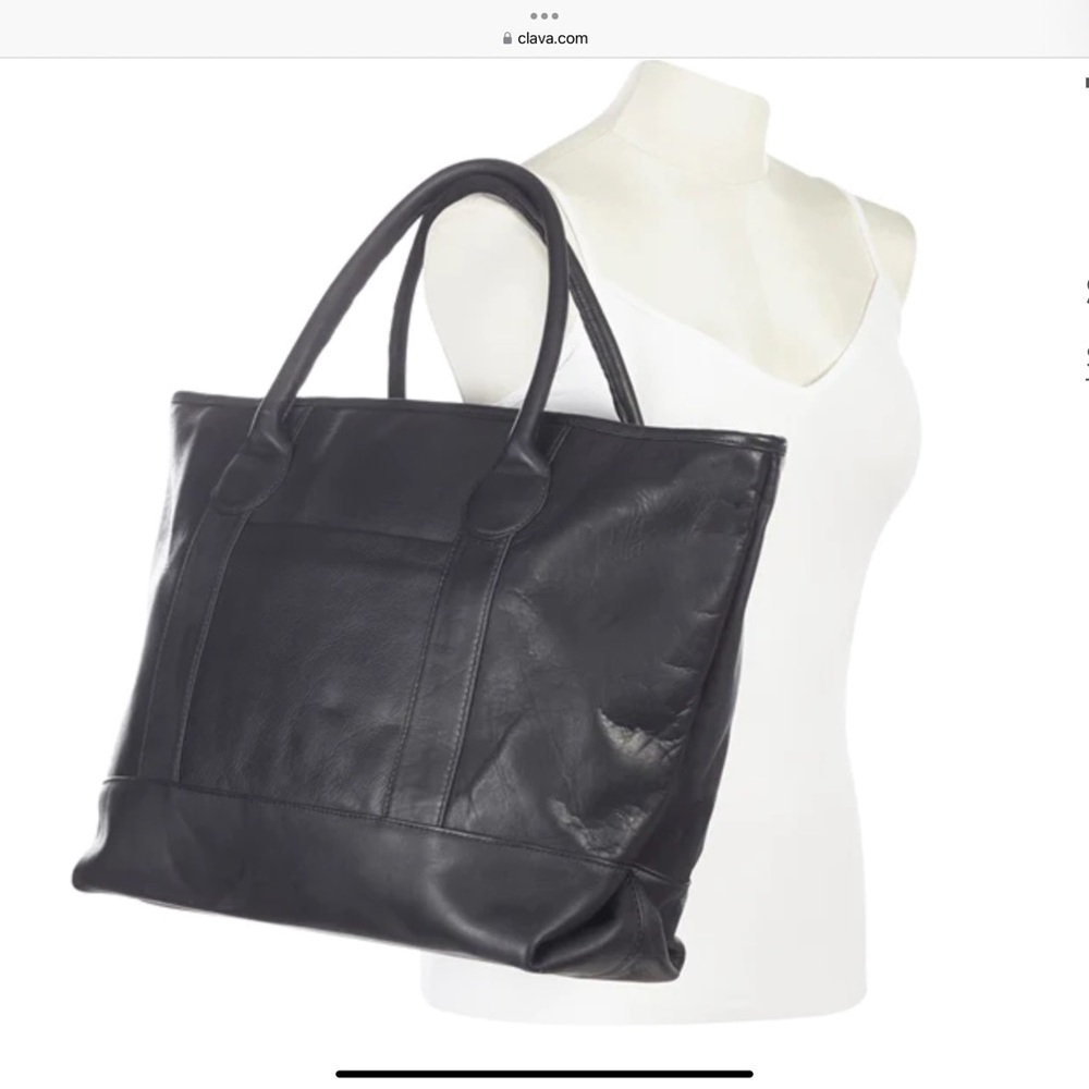 CLAVA NANTUCKET LEATHER TOTE - Picture 3 of 13